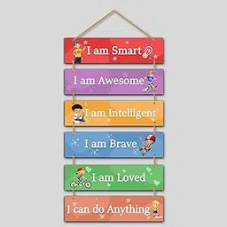 Parkota House Kids Room Wooden Wall Hanging Wall Decoration For Bedroom Living room Home Décor Gift Items-Multicolor Large Size (Kidsroom-7)-picture-30