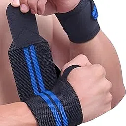 Wrist Support for Men & Women, Wrist Band for Gym Wrist Wrap/Straps Gym Accessories for Men for Hand Grip & Wrist Support Crepe Bandage While Workout & Muscle Relaxation (PACK OF 1 PAIR, BLUE)-picture-37