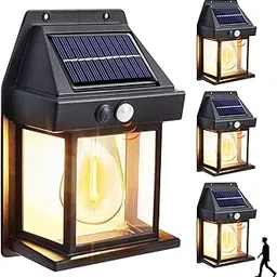 Joomer 4 PACK Solar Wall Lights Outdoor, Dusk to Dawn Porch Lights Fixture, Solar Wall Lantern with 3 Modes & Motion Sensor, Waterproof Solar Wall Mount Lights with Clear Panel for Entryway Front Door-picture-15