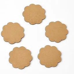 THE MAGICAL GIFTS | MDF Flower Craft Shapes 10 Pcs | 3.5 Inch, 3mm Thick Wooden Blanks for DIY Painting, Resin Art, Pyrography, Coasters & Kids Craft Projects-image-5