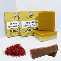 My GharSoaps By RISUM GLOWER Sandalwood & Saffron Magic Soaps For Bath (100 Gms) | Paraben Free | Chandan & Kesar Bath Soap | Handmade Soaps For Glowing | Skin Brightening Soap For Men & Women (2)-image-91