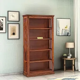 Contemporary Solid Sheesham Wooden Bookshelf | Book Shelf Cabinet for Home & Office Living Room-image-58