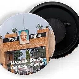 dhcrafts Fridge Magnet Multicolor Punjab Wagh Border Amritsar Punjab Glossy Finish Design Pack of 1 (58mm)-picture-56