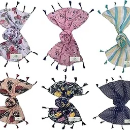 narnari Women's Printed Chiffon Scarf and Stoles-N2122(Free Size) Set of 6-picture-47