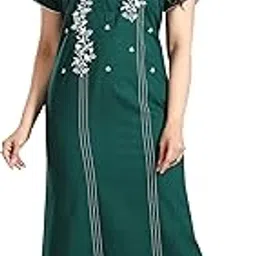 trundz Women's Embroidered Pure Cotton Nighty (334)-picture-17