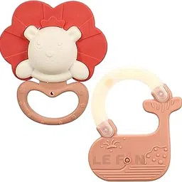 Lefan Rattles and Teether for Babies Silicon Non-Toxic BPA Free for Babies Easy to Grasp chew Toddlers Infants Children Rattle 1-3-6-9-12 Months Soothe New Born Soft Rattling Sound (Lion & Whale)-picture-53