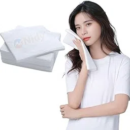 Nidy® Disposable Non Woven Face and Body Towel for Hospital, Hotel, Travelling, Spa & Beauty Parlor | Bath Towels for Men & Women | Dry Wipe Cleaning Beauty Towel (White, 40x60) 50Pcs image 1