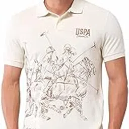 u.s. polo assn. denim co. Men's Beige Logo Printed Polo Collar Half Sleeve Casual Cotton Slim Fit T-Shirt-picture-25