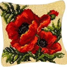 MYADDICTION Flower Pattern Latch Hook Kits Pillow Case Cushion Cover 17x17'' Flower 7 Crafts | Needlecrafts & Yarn | Rug Making | Latch Hooking | Latch Hooking Kits-picture-12