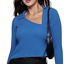 freehand by The Indian Garage Co Women Fitted Textured Asymmetric Top-picture-56