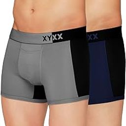 xyxx Men's Dualist Micromodal Regular Fit Colorblock Antimicrobial Trunks with No Marks Waistband (Pack of 2)-picture-33