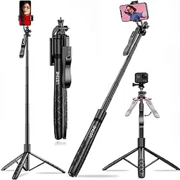 USTINE L16 Upgraded Long Selfie Stick, Balance Handle for Anti Shake Shooting, 6 Section Telescopic Pole Upto 61 inch for Wide Angle Photo Shooting, Selfie Stick with Tripod Stand for Gopro & Camera-picture-34