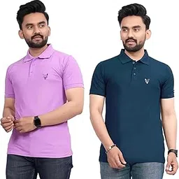 Men's Polo T-Shirt Regular Fit Polycotton Half Sleeve Vup Wear. (Polo-Combo) Airforce-picture-23