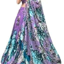 Women's Flloral Print With Foil Work Tussar Silk Lehenga Choli-picture-34