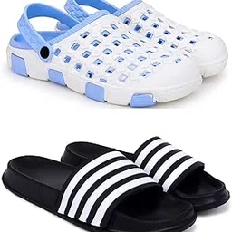 Clogs for Men Classic Casual Sandals with Adjustable Back Strap Anti-Skid Lightweight Flip-Flop Slipper Slides for Men's & Boy's Combo Pack of 2-image-76