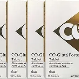 CO-Gluta Forte Skin Brightening and Anti-Ageing Tablets with Glutathione, Vitamin C & Alpha Lipoic Acid, 10 Tablets (4) image 1