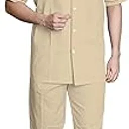 tatwam 100% Cotton Mens Half Sleeve POPLIN Nightsuit with Fully Branded Elastic Pajama and TOP-picture-13