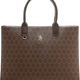 u.s. polo assn. Madison Black tote Handbag |monogram Print for Women| Stylish Handbag for Women |Office Bag and Everyday Use-picture-19