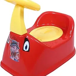 Kuber Industries Potty Toilet Trainer Seat | Plastic Potty Training Seat | Baby Potty Seat | Potty Seat For Child | Potty Training Seat for Kids | Steering Design | Red-image-95