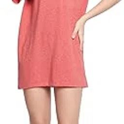 clovia Women's Cotton Text Print Short Nightdress - Red-picture-38