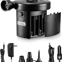Battery Air Pump, Dr.meter Electric Pump Inflate Deflator, Quick-Fill Mattress for Inflatables Tire Raft Bed Boat Pool Toy, Batteries/AC 110-120V/ DC 12V Powered-picture-19