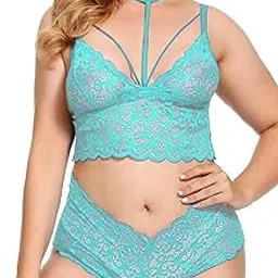 xs and os Women's Lace Babydoll Bra Panty Lingerie Set-picture-26