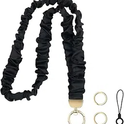 Stretchy Fabric Lanyard For ID Card And Keys, Stylish Neck Strap I Card Holder With Metal Clasp And Keychain For Office, School, Event-picture-21