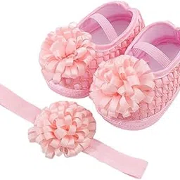 SYGA Baby Flower Princess Hairband & Shoes Set Soft, Comfortable Fit for Ages 3-18 Month-old's | Ideal for Newborns & Toddlers-picture-10