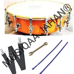 MUSIQAA JAHAN® Nasik Tasha Iron Yellow Colour 13.4'' with Chanti and Belt and Tuning Key-image-54