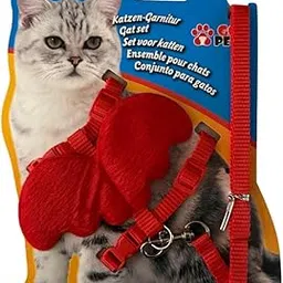 H&W's Cat's Soft Wing Harness with Leash, Escape Proof, Ultra-Light Weight, Aesthetic Design Comfort Fit for Pet Kitten Puppy Rabbit Small Dog (Red)-image-63