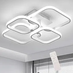 PANCA Ceiling Light for Hall, 36W 4 Square LED Light with Remote Control,Chandelier Light False Celing,Adjustable Brightness Fancy Lights for Living Room (3 Modes)-picture-25