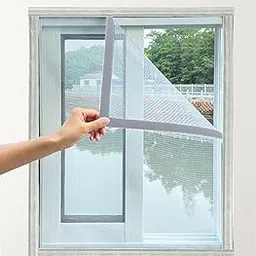Auranest Pre-Stitched Window Mosquito Net with Adhesive Velcro Tape, 80 X 90 CM Grey-picture-18