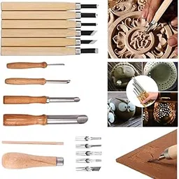 JERN Wood Carving Tools Set, 15 Pieces, Professional Craft Chisels and Gouges for Woodworking-picture-14