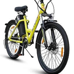 Motovolt KIVO Easy Electric Cycle - Standard | 105 Km Range | 250W 36V BLDC Motor | Removable Battery - 16Ah Lithium-ion| 110 Kg Load Capacity | Front Suspension | 26” Tyres | Neon Satin-picture-47