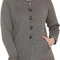ewools Women's Self Design Winter Wear Round Neck Woolen Cardigan (with Side Pockets)-picture-45