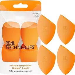 Real Techniques Miracle Complexion Sponge, Beauty Sponge For Makeup Blending & Foundation Application, Streak Free Full Coverage Finish, 1 Count (Miracle Complexion (Pack of 4))-picture-48