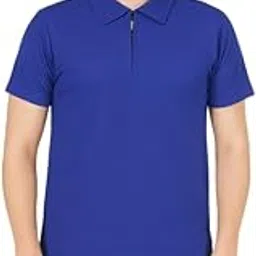glossara Men's Premium Poly Cotton Blend Short Sleeve Polo T-Shirt - Quarter-Zip Collar-picture-23