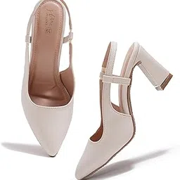 jm looks Women Elegant Slingback Block Heel Pumps Shoes Closed Pointed Toe for Wedding Party Dressy Shoes-picture-40