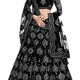 keyura Women's Net Lehenga Choli Set with Dupatta | Bottom Length: 42", Dupatta: 2.2m | Free Size | Ethnic Wear for Weddings & Parties-picture-36