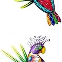 MERISHOPP®2Pieces Metal Parrot Wall Art DécorSculptures for Outdoor Red and Orange|Home & Garden|Home Décor|Figurines-picture-10