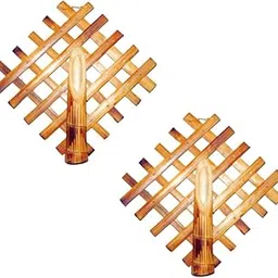 Eco Friendly Wall Hanging Bamboo Wood Flower Vase∣Flower Stand for Home, Office, Living Room, Garden, Walldecor, Shops and Events Decoration - 32 CM Height- Pack of 2 (Vases Only)-picture-41