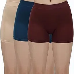 amul comfy Women's Plain/Solid Outer Elastic Skirt Shorts - Pack of 3 (#Skirt-Shorts-M1_N1_S1-105cm)-picture-38