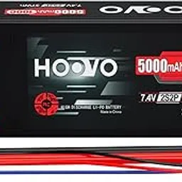HOOVO 2S 7.4V 100C 5000mAh RC Shorty Lipo Battery Hard Case Pack with 4.0mm Bullet T Connector for RC 1/10 Scale Vehicles Car Trucks Truggy Boat Racing-image-36
