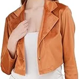 aol Women's Velvet Regular Fit Open Blazer-picture-25