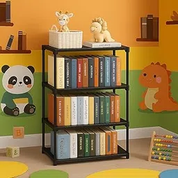 VIPEK 4-Tier Bookcase Shelf RackShelf Rack, Compact Storage Organizer for Books, Toys & Decor, Freestanding Portable Corner Rack, Space-Saving Design for Kids Room, Bedroom, Study, Living Room, Black-picture-52