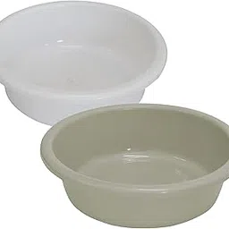 Kuber Industries Multiuses Unbreakable Plastic Knead Dough Basket/Basin Bowl For Home & Kitchen 6 Ltr- Pack of 2 (White & Grey)-picture-50