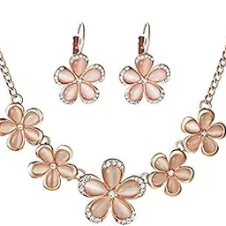 shining diva fashion Italian Designer Gold Plated Jewellery Sets For Women (Rose Gold)(Cmb286)-picture-27