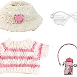 4PCS Doll Clothes Set for Doll Accessories Suit No Only Clothes 1hat+1bottle+1sweater+1glasses Cute Plush for 17cm Boy and Girl for Best Gifts-picture-44