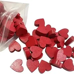 THE STYLE SUTRA 100x Valentine's Day Heart Wood Sign Figurine for Tabletop Decor Shelf Party-picture-14