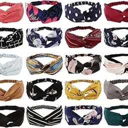 yariew 20pcs Boho Headbands for Women,boho bandeau headbands Knot Headband Elastic Hair Bands for Women,Turban Headbands,Hair Accessories for Women Knot Headband for Thanksgiving Day-picture-50